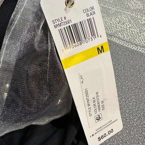 Anne Cole Women's Solid Twist Front Shirred Bandeau Tankini Swim Top ONLY - Picture 7 of 7